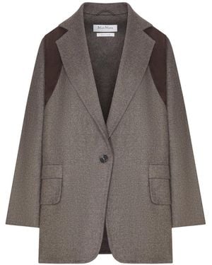 Max Mara Double-Faced Wool Oversized Blazer - Brown