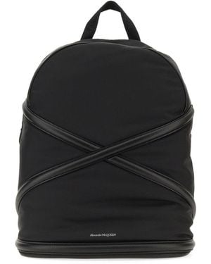 McQueen Logo-print Shell Backpack - Black