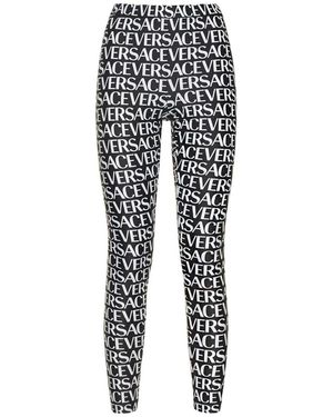 Versace Logo Leggings - Black