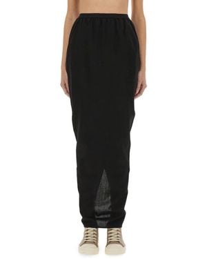 Rick Owens Soft Pillar Long Skirt - Black