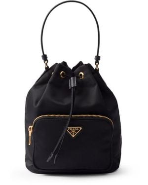 Prada Duet Re-Nylon Bucket Bag - Black