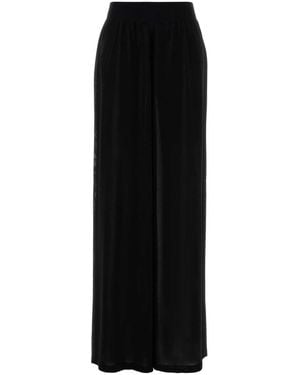 Alaïa Viscose Blend Wide-Leg Pant - Black