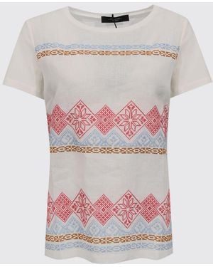Weekend by Maxmara Embroidered Linen T-Shirt - White
