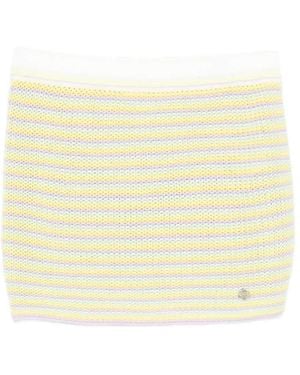 CASABLANCA Striped Bourgeois-Style Miniskirt - Natural
