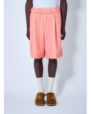 Dries Van Noten Brushed Wool Shorts - Pink