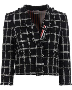 Thom Browne Tweed Blazer - Black