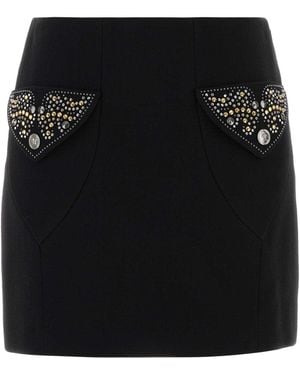 Versace Wool Mini Skirt - Black