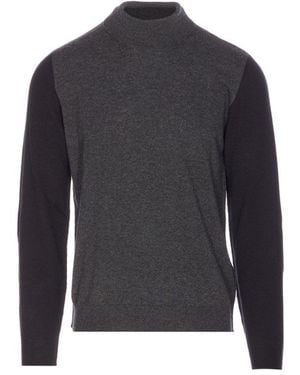 Maison Margiela Four Stitches Two Tone Sweater - Blue