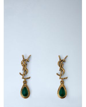 Saint Laurent Cassandre Drop Earrings - Blue