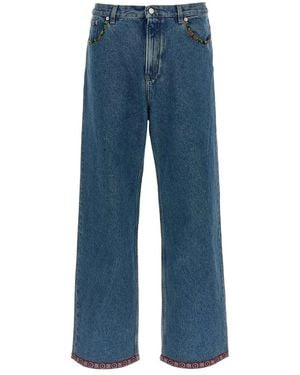 Valentino Denim Wide-Leg Jeans - Blue