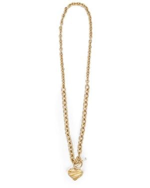 Chloé Chloé Chloé Pleated Heart Necklace - White