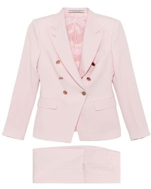 Tagliatore Wool Double-Breasted Suit - Pink