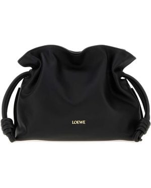 Loewe Nappa Leather Mini Flamenco Clutch - Black