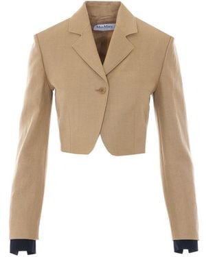 Max Mara Mxsbuono Cropped Jacket - Natural