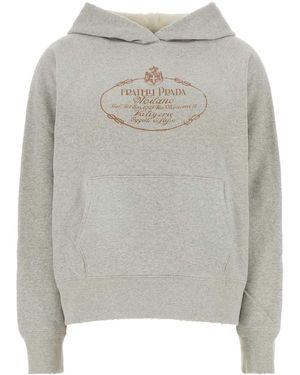 Prada Reversible Cotton Sweatshirt With Cashmere Blend Lining - Gray