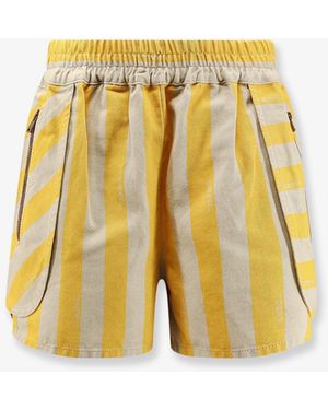 Fendi Cotton And Linen Shorts - Yellow