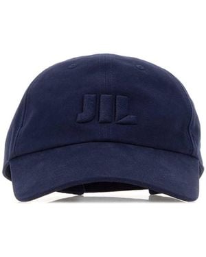 Jil Sander Logo Textured Baseball Hat - Blue