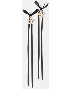 Simone Rocha Mini Daisy Drop Bow Earrings - Multicolor