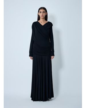Ganni Ruched Maxi Dress - Blue