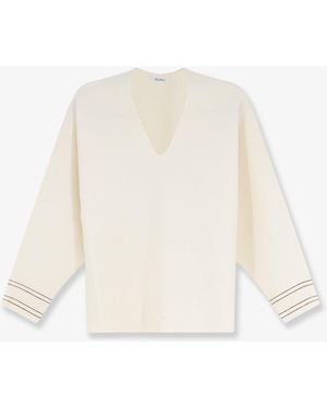 Max Mara Mxmundici Wool Blend Sweater - White