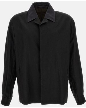 Our Legacy Techflax Relaxed Fit Pack Blazer With Contrast Collar - Black