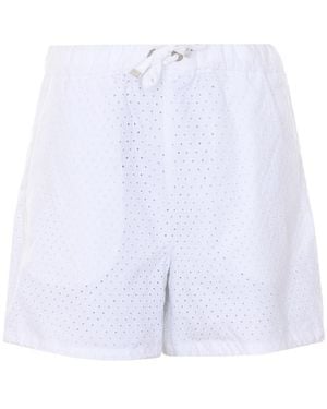 Moncler Logo Sangallo Shorts - White