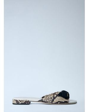 Prada Textured Slide Sandals - Blue