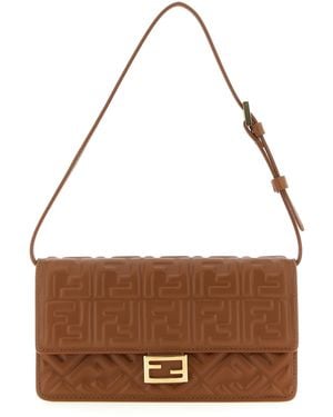 Fendi 'Baguette' Wallet On Chain - Brown