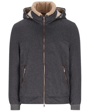 Brunello Cucinelli Wool Down Jacket - Gray
