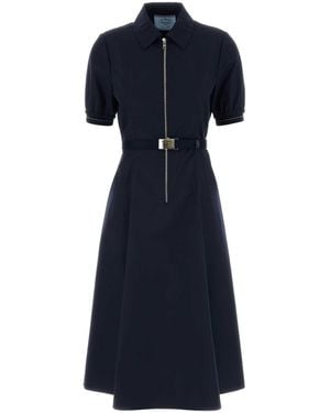 Prada Navy Blue Poplin Dress