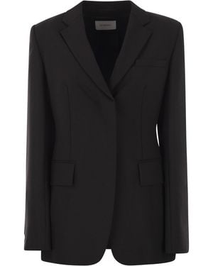 Sportmax Refined Stretch Wool Blazer With Tailored Silhouette - Black