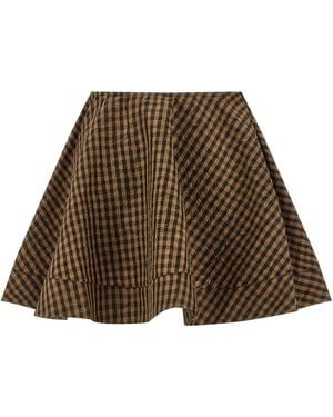 Ganni 'Crinckled Taffetà' Skirt - Brown