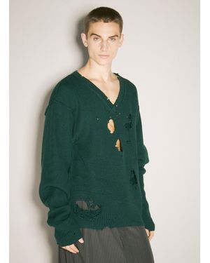 Vetements Destroyed Sweater - Green