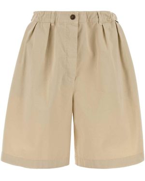 Prada Sand Gabardine Bermuda Shorts - Natural