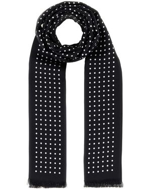 Tom Ford Folded Printed Dots Scarf 165X24 - Black