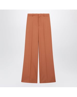 Chloé Burnt Flared Wool Pants - Brown