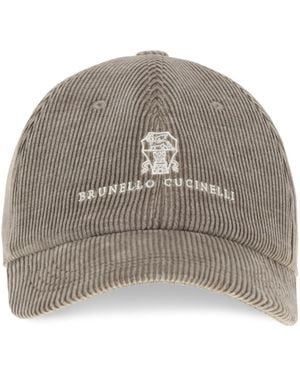 Brunello Cucinelli Ribbed Baseball Cap - Gray