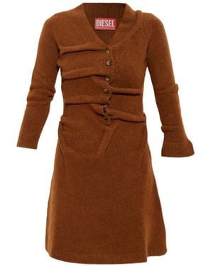 DIESEL Cardigan-Style Dress - Brown