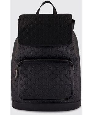Gucci Gg Calfskin Backpack - Black