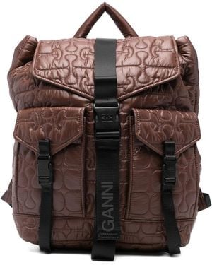 Ganni Backpacks - Brown