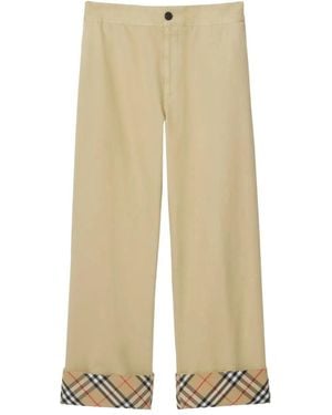 Burberry Gabardine Pants - Natural