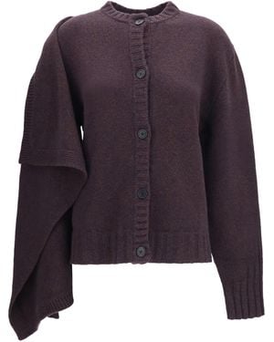 The Attico Crewneck Cardigan - Purple
