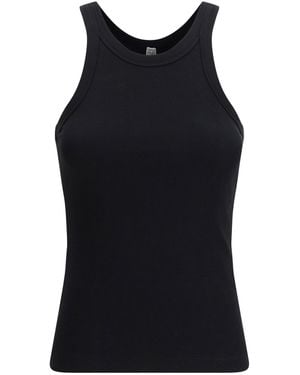 TOTEME Ribbed Cotton Tank Top - Black