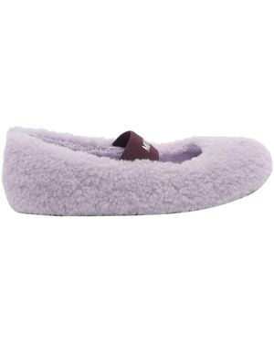 Moon Boot Shearling Flat Ballets - Purple