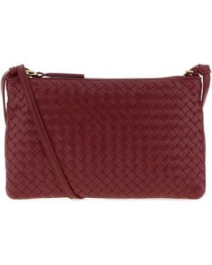 Bottega Veneta Tiziano Leather Small Clutch - Purple