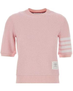 Thom Browne Top With 4-Stripe Detail - Pink