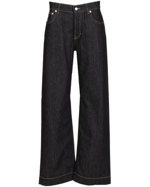 McQueen Mcqueen Wide Leg Jeans - Black