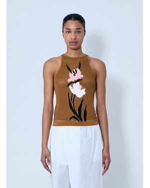 Marni Floral Intarsia Knit Top - White