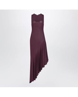Alaïa Asymmetric Fluid Viscose Jersey Dress - Purple
