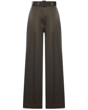 Zimmermann Wide Leg Pants With Silk Belt And Darts - Gray